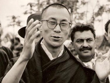 1959年十四世达赖喇嘛的黑白照片