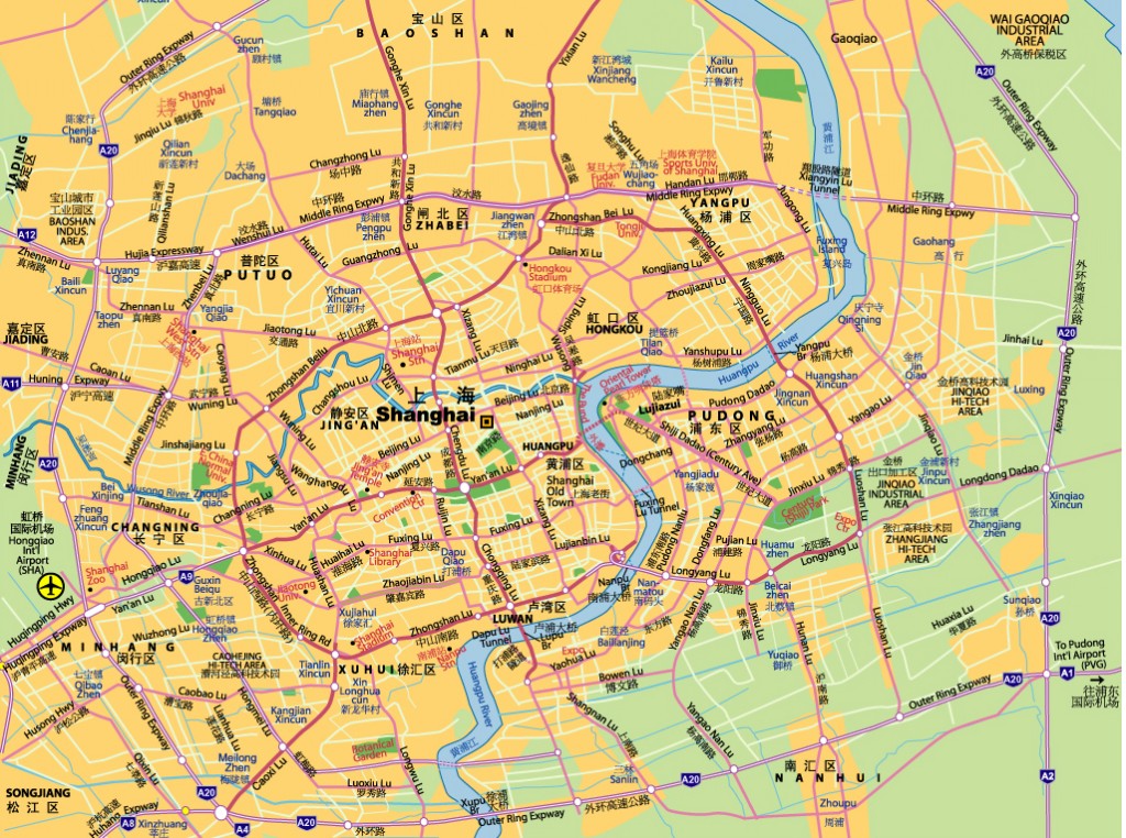 2012-2013年上海大地铁区域城市街道图