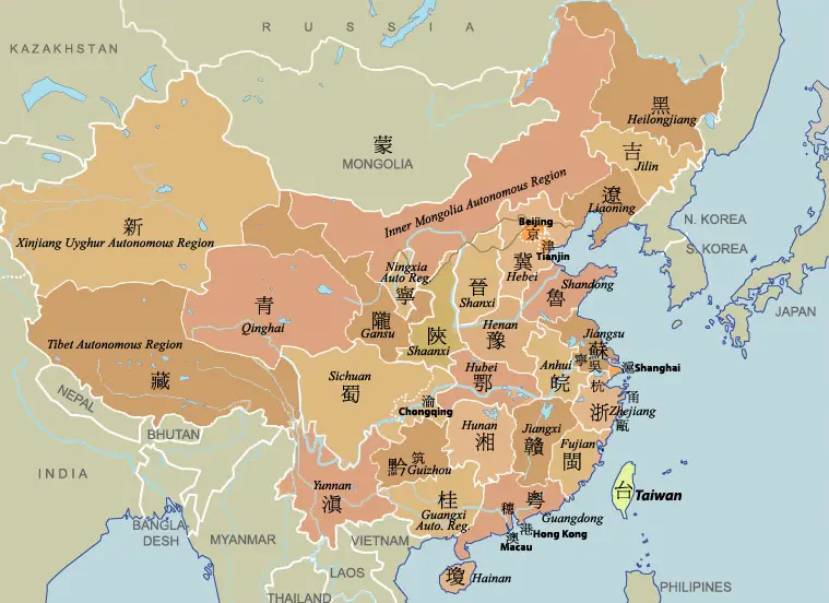 188金宝搏网服务网址中国各省彩色地图:有区域轮廓