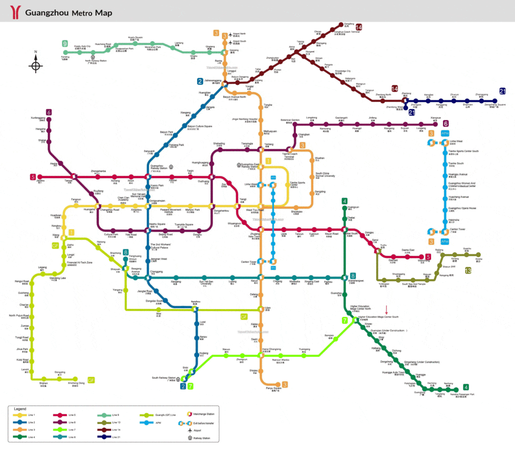 广州地铁图/地铁图